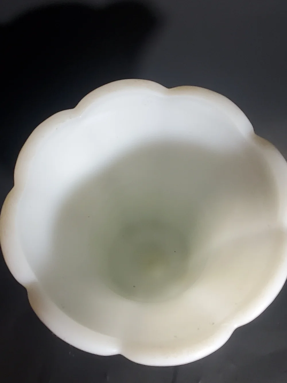 E.O. Brody CO White Milk Glass Scalloped Pedestal Vase Style M5200 Wheat Pattern